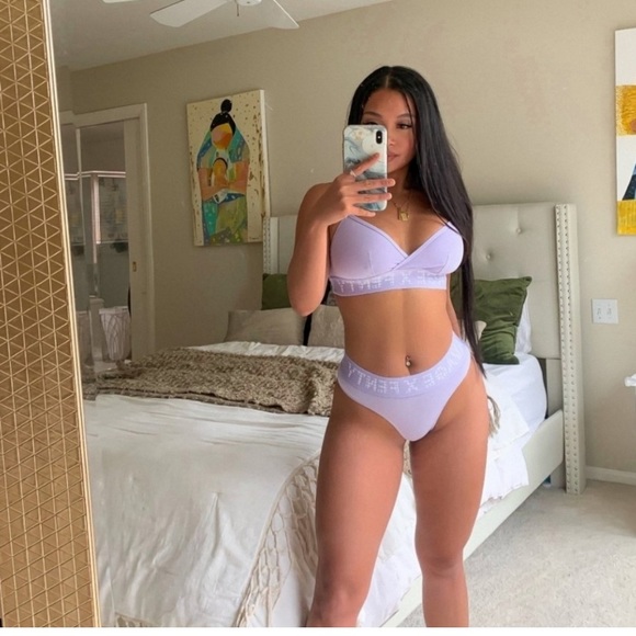 Savage X Fenty Purple Lavender Check’d Out Sunday Lounger Set - Picture 10 of 11